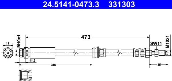 ATE 24.5141-0473.3 - Jarruletku inparts.fi