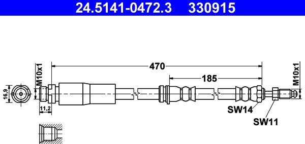 ATE 24.5141-0472.3 - Jarruletku inparts.fi