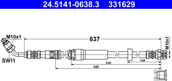 ATE 24.5141-0638.3 - Jarruletku inparts.fi