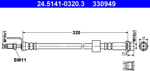 ATE 24.5141-0320.3 - Jarruletku inparts.fi