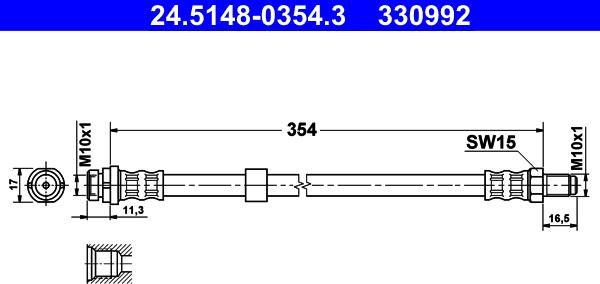 ATE 24.5148-0354.3 - Jarruletku inparts.fi