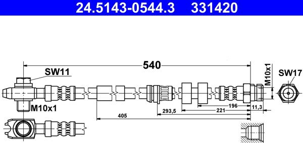 ATE 24.5143-0544.3 - Jarruletku inparts.fi