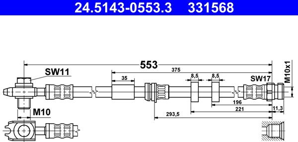 ATE 24.5143-0553.3 - Jarruletku inparts.fi