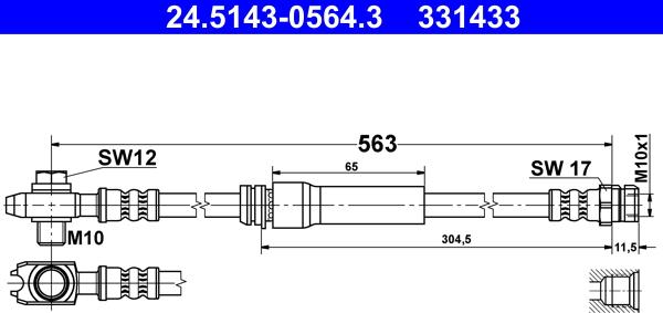 ATE 24.5143-0564.3 - Jarruletku inparts.fi