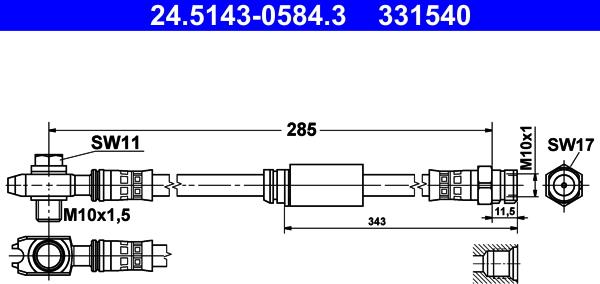 ATE 24.5143-0584.3 - Jarruletku inparts.fi