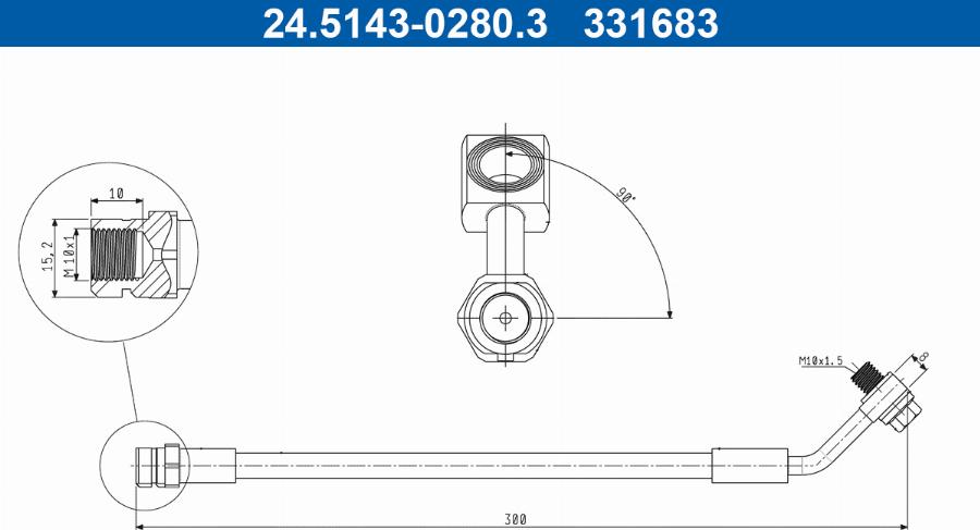 ATE 24.5143-0280.3 - Jarruletku inparts.fi