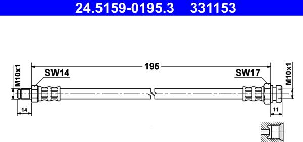 ATE 24.5159-0195.3 - Jarruletku inparts.fi