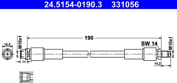 ATE 24.5154-0190.3 - Jarruletku inparts.fi