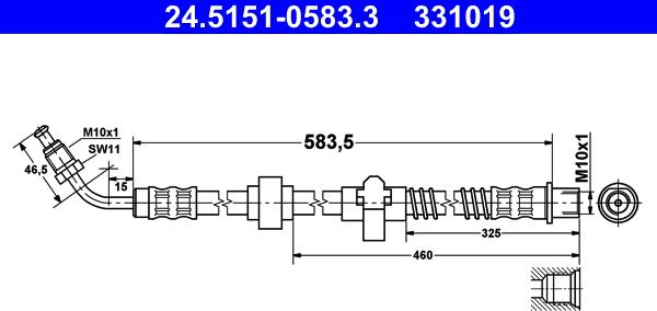 ATE 24.5151-0583.3 - Jarruletku inparts.fi