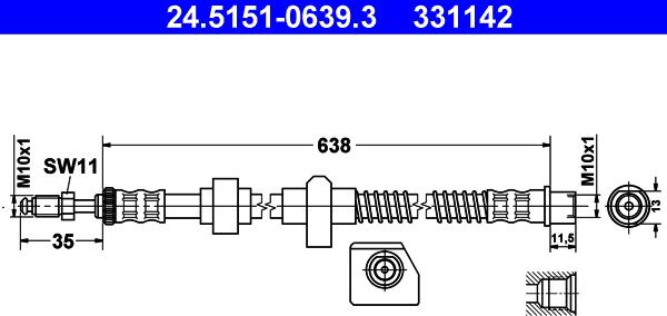 ATE 24.5151-0639.3 - Jarruletku inparts.fi