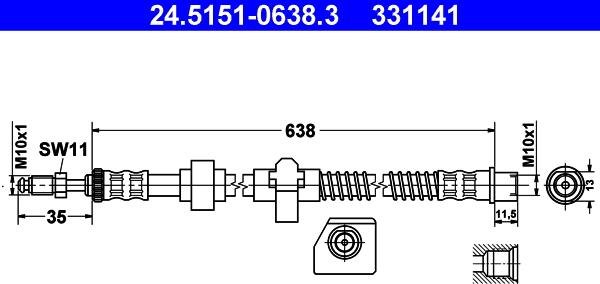 ATE 24.5151-0638.3 - Jarruletku inparts.fi