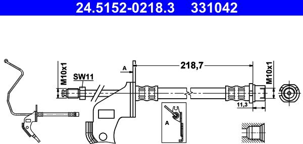 ATE 24.5152-0218.3 - Jarruletku inparts.fi