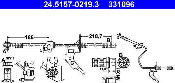 ATE 24.5157-0219.3 - Jarruletku inparts.fi