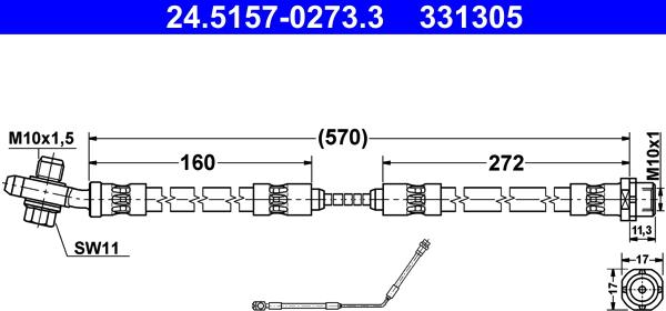 ATE 24.5157-0273.3 - Jarruletku inparts.fi