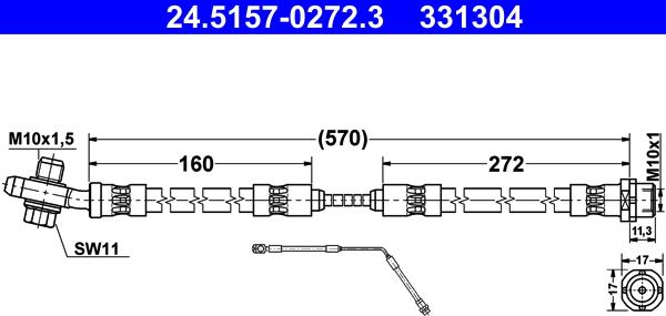 ATE 24.5157-0272.3 - Jarruletku inparts.fi