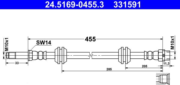 ATE 24.5169-0455.3 - Jarruletku inparts.fi