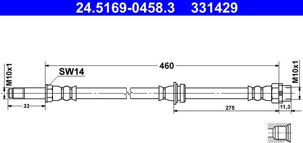 ATE 24.5169-0458.3 - Jarruletku inparts.fi