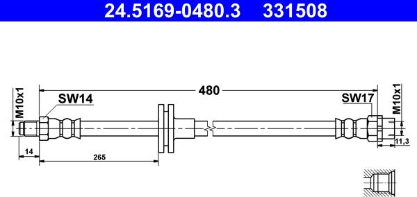 ATE 24.5169-0480.3 - Jarruletku inparts.fi