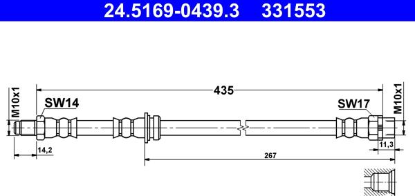 ATE 24.5169-0439.3 - Jarruletku inparts.fi