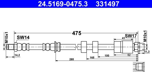 ATE 24.5169-0475.3 - Jarruletku inparts.fi