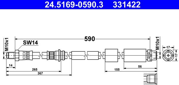 ATE 24.5169-0590.3 - Jarruletku inparts.fi