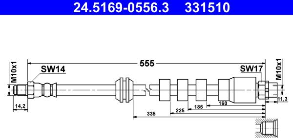 ATE 24.5169-0556.3 - Jarruletku inparts.fi