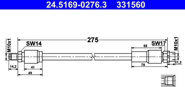 ATE 24.5169-0276.3 - Jarruletku inparts.fi