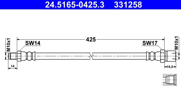 ATE 24.5165-0425.3 - Jarruletku inparts.fi