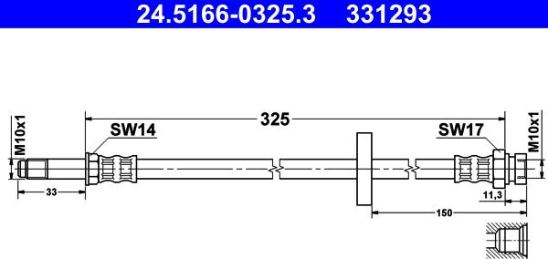 ATE 24.5166-0325.3 - Jarruletku inparts.fi