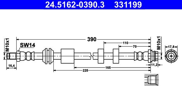 ATE 24.5162-0390.3 - Jarruletku inparts.fi