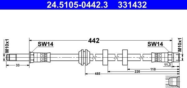 ATE 24.5105-0442.3 - Jarruletku inparts.fi