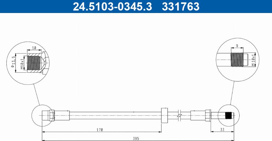 ATE 24.5103-0345.3 - Jarruletku inparts.fi