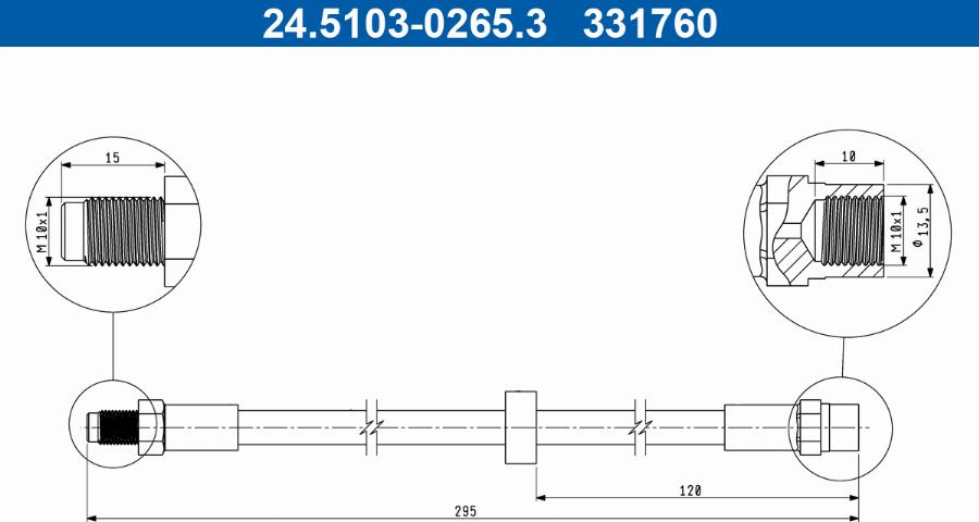 ATE 24.5103-0265.3 - Jarruletku inparts.fi