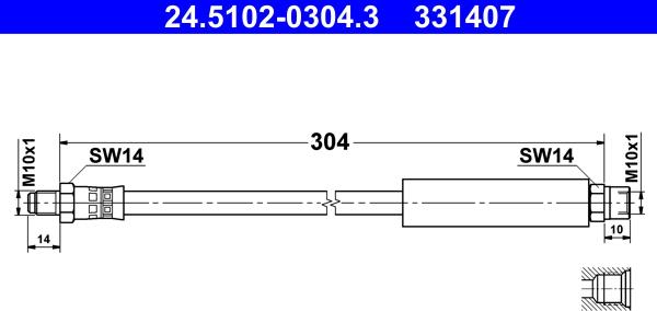 ATE 24.5102-0304.3 - Jarruletku inparts.fi