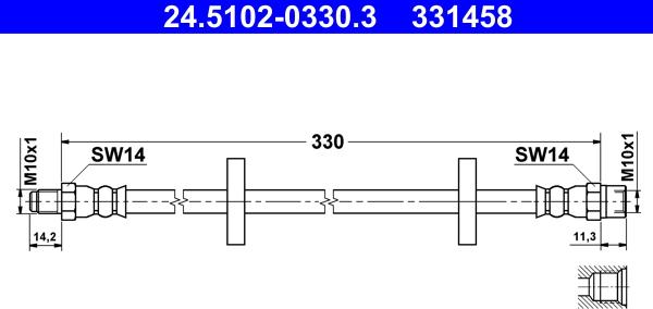 ATE 24.5102-0330.3 - Jarruletku inparts.fi