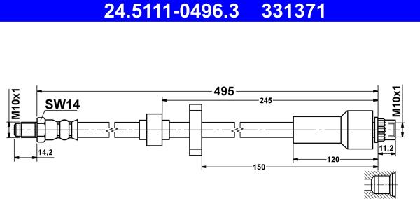 ATE 24.5111-0496.3 - Jarruletku inparts.fi