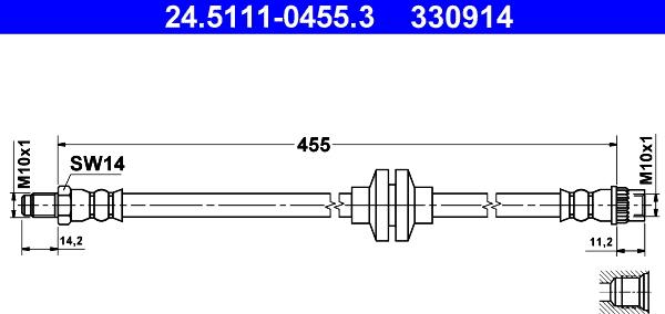 ATE 24.5111-0455.3 - Jarruletku inparts.fi