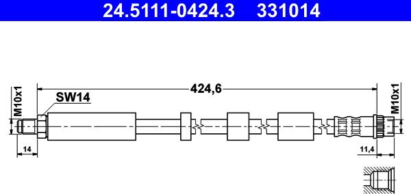 ATE 24.5111-0424.3 - Jarruletku inparts.fi