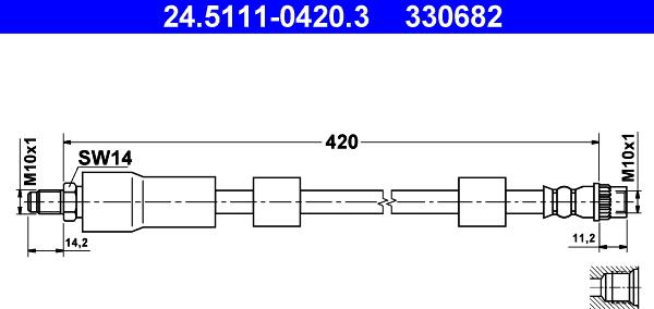 ATE 24.5111-0420.3 - Jarruletku inparts.fi