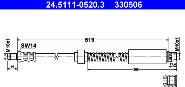 ATE 24.5111-0520.3 - Jarruletku inparts.fi