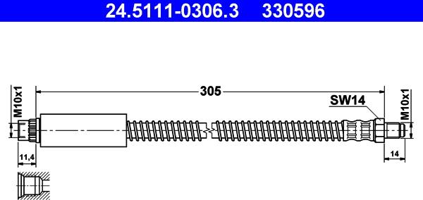 ATE 24.5111-0306.3 - Jarruletku inparts.fi