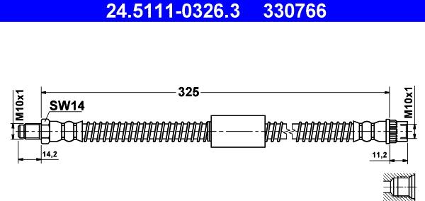 ATE 24.5111-0326.3 - Jarruletku inparts.fi