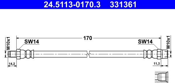 ATE 24.5113-0170.3 - Jarruletku inparts.fi