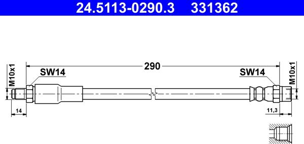 ATE 24.5113-0290.3 - Jarruletku inparts.fi