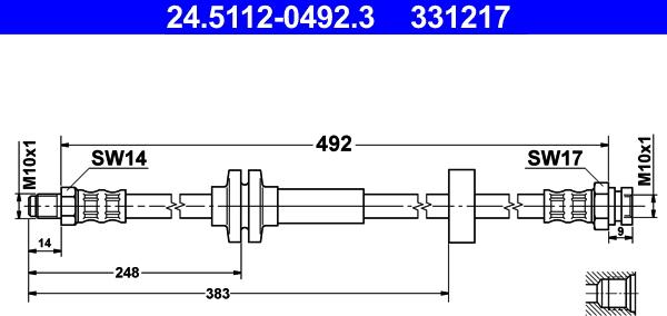 ATE 24.5112-0492.3 - Jarruletku inparts.fi