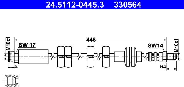 ATE 24.5112-0445.3 - Jarruletku inparts.fi