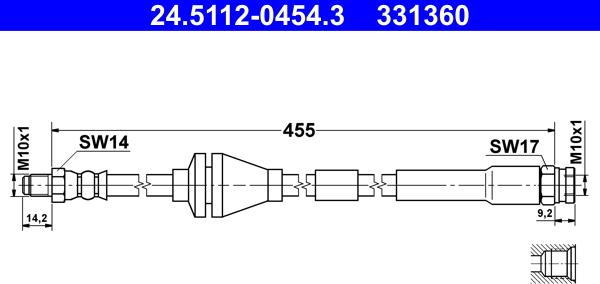 ATE 24.5112-0454.3 - Jarruletku inparts.fi