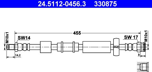 ATE 24.5112-0456.3 - Jarruletku inparts.fi