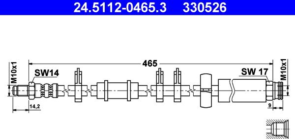 ATE 24.5112-0465.3 - Jarruletku inparts.fi