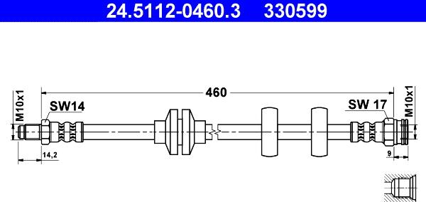 ATE 24.5112-0460.3 - Jarruletku inparts.fi